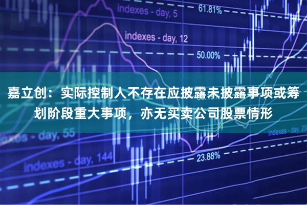 嘉立创：实际控制人不存在应披露未披露事项或筹划阶段重大事项，亦无买卖公司股票情形